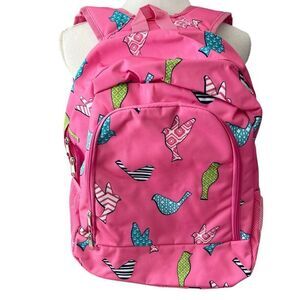 NWT Pink Bird Print Nylon Backpack